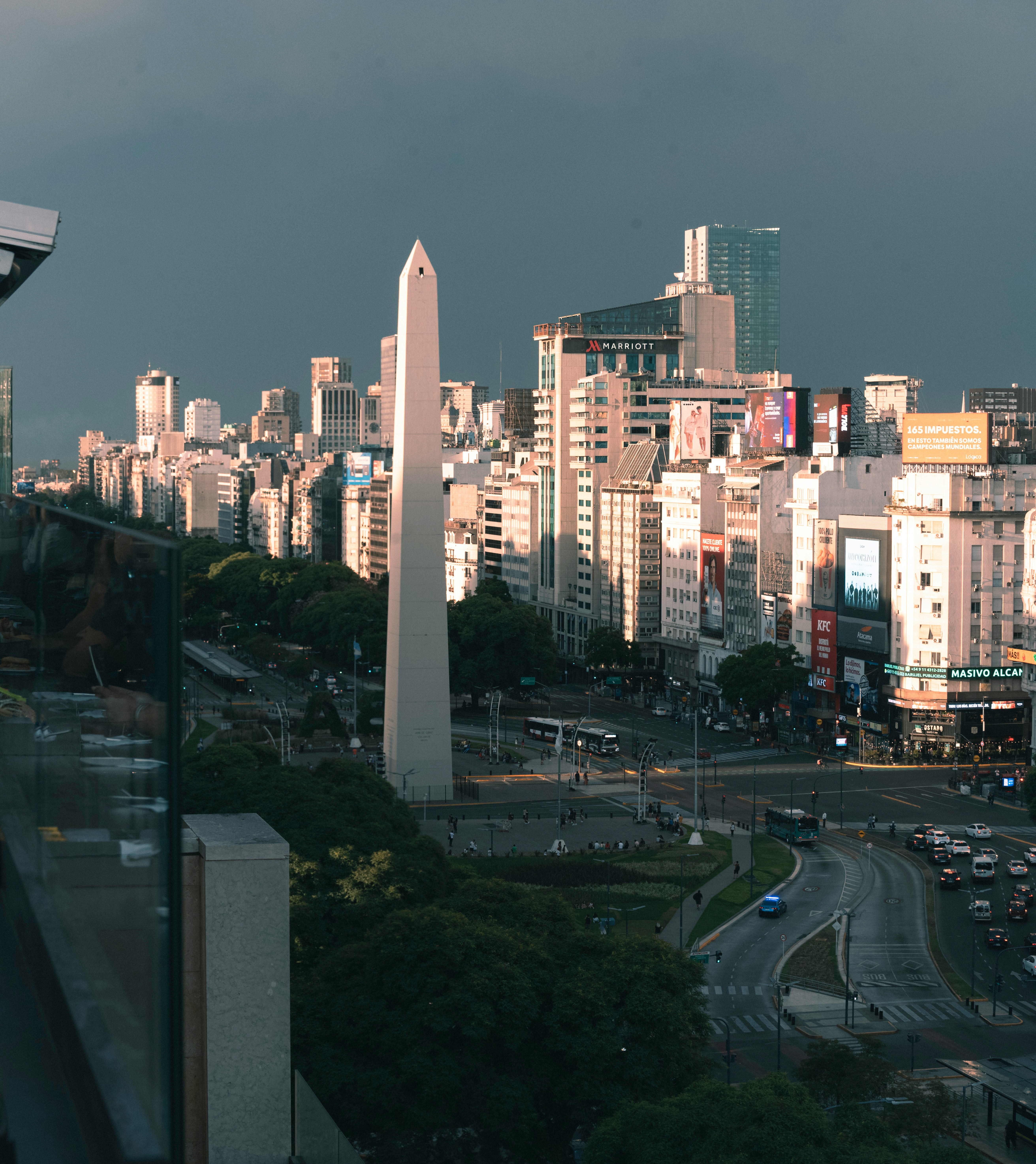 Buenos Aires Obelisco surrounded by high-rise buildings